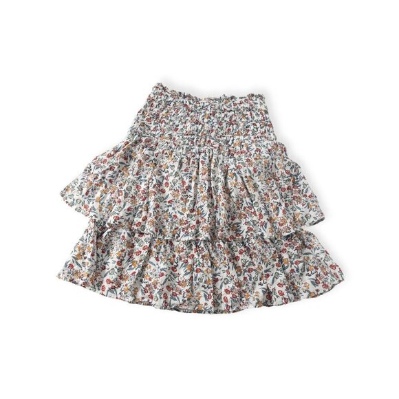 Maple & Cliff Floral Tiered Skirt SZ L High Drop Waist Cottage Core - Picture 2 of 8